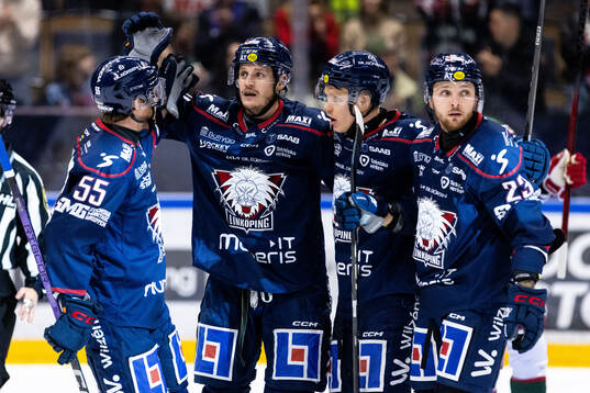 Linköpings Henrik Törnqvist jublar med lagkamrater