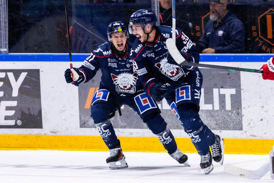 Linköpings Markus Ljungh och Ty Rattie jublar
