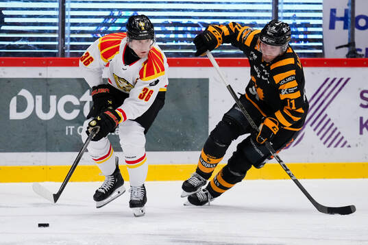 Brynäs Linus Ölund och Skellefteås Max Lindholm