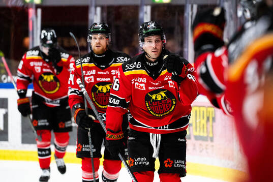 Luleås Mathias Bromé jublar