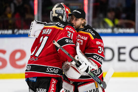 Luleås målvakt Matteus Ward och målvakt Joel Lassinantti