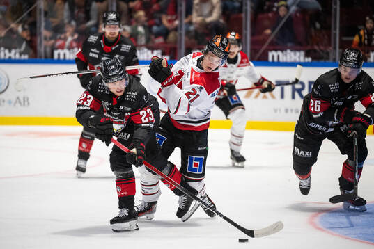Malmö Redhawks Christoffer Forsberg och Örebros Patrik