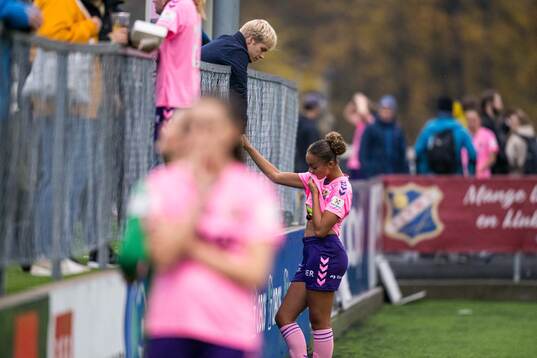 Josefine Birkelund of Lyn looks dejected
