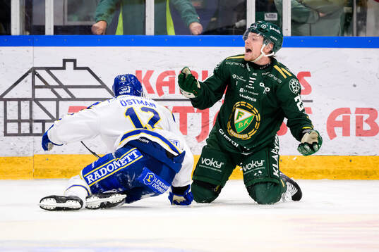 Leksands Kalle Östman och Färjestads Oskar Steen