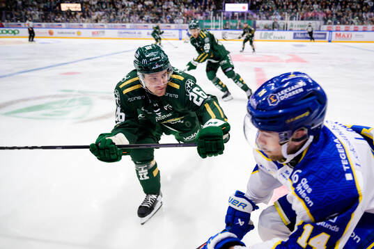 Färjestads Joel Nyström och Leksands Oskar Lang