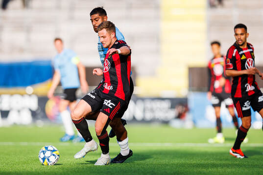 Östersunds Mykola Musolitin och Landskronas Rassa Rahmani