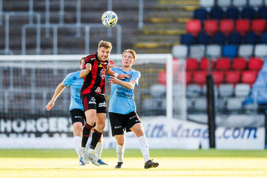 Östersunds Mykola Musolitin och Landskronas Adam Egnell