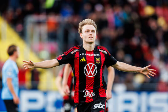 Östersunds Simon Marklund jublar