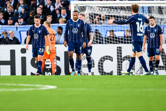 Malmö FFs Jens Stryger Larsen, Lasse Berg Johnsen och