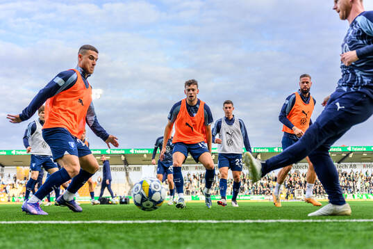 Malmö FFs Gabriel Busanello, Colin Rösler, Lasse Berg