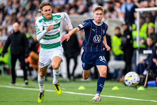 Västerås Gustav Granath och Malmö FFs Hugo Bolin