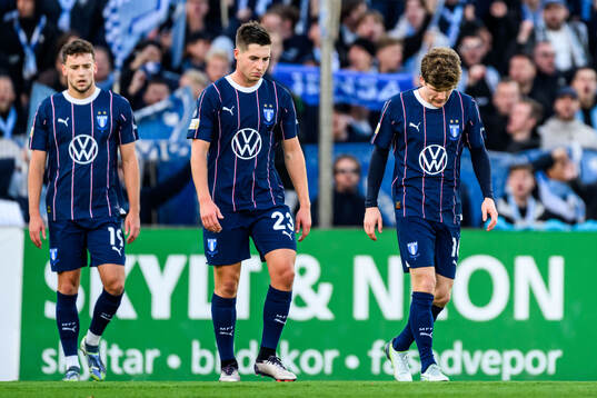 Malmö FFs Colin Rösler, Lasse Berg Johnsen och Oliver