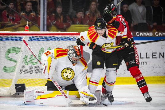 Brynäs målvakt Ludvig Persson och Charles-Édouard