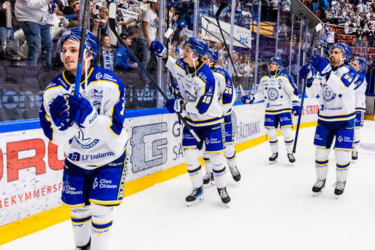 Leksands spelarna jublar
