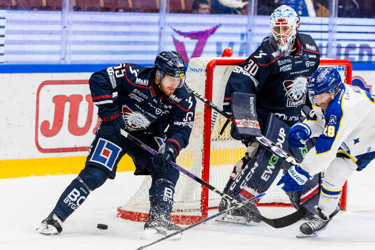 Linköpings Adam Hofbauer och Linköpings målvakt