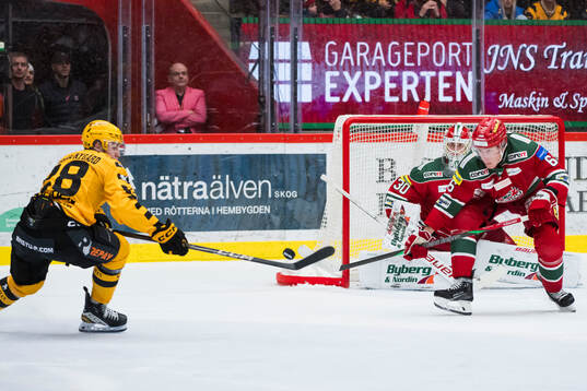 Skellefteås Michael Brandsegg-Nygård och målvakt Lassi