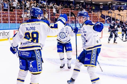 Leksands Justin Glenn Kloos jublar