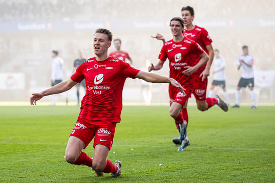 Emil Kornvig of Brann celebrates
