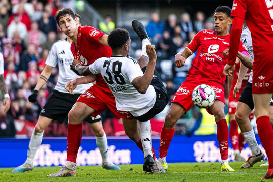 Eivind Helland of Brann and Mikkel Konradsen Ceide of