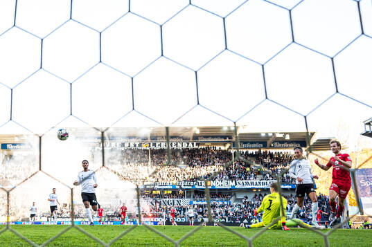 Ole Didrik Blomberg of Brann missing a chance to score