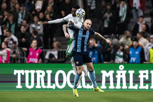 Hammarbys Shaquille Pinas och Djurgårdens Adam Ståhl