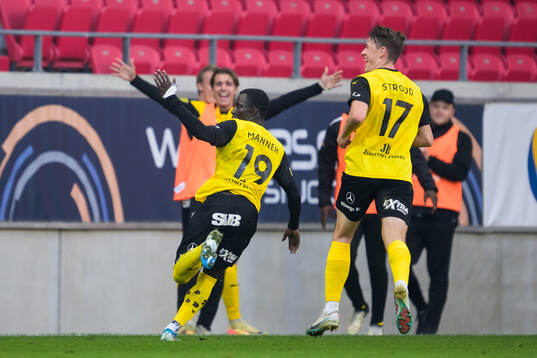 Mjällbys Abdoulie Manneh jublar