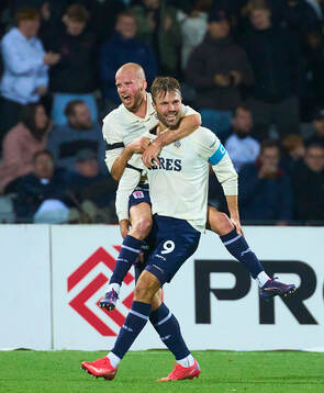 AARHUS, DENMARK - OCTOBER 21: Patrick Mortensen and Nicolai
