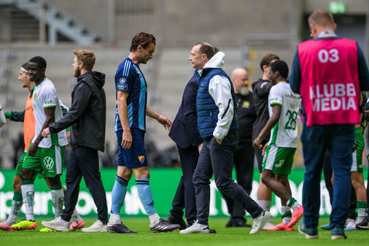 Djurgårdens Albin Ekdal och tränare Kim Bergstrand