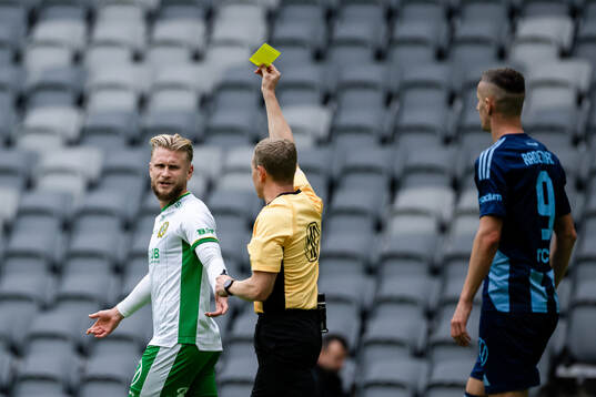 Hammarbys Simon Strand får en varning