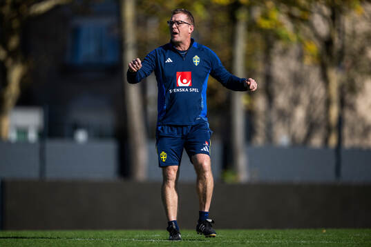 Goalkeeper coach Leif Troedsson of the Swedish women's