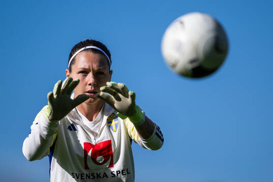 Goalkeeper Jennifer Falk of the Swedish women's national
