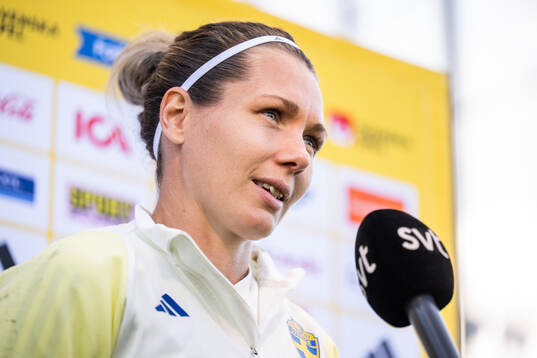 Goalkeeper Jennifer Falk of the Swedish women's national