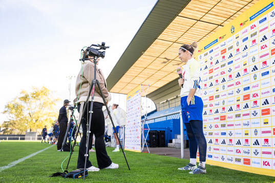 Goalkeeper Jennifer Falk of the Swedish women's national
