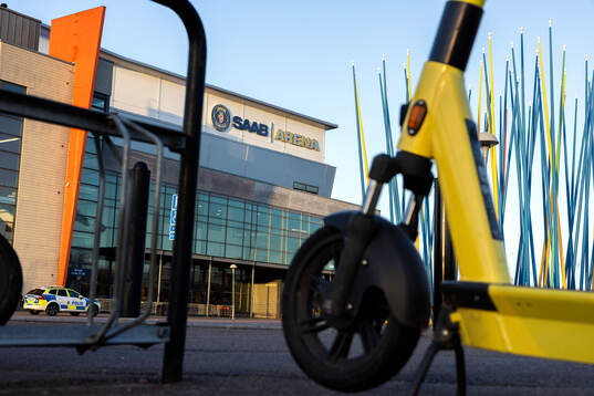 Exteriör vy av Saab Arena
