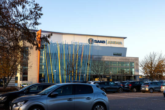 Exteriör vy av Saab Arena