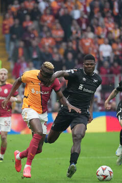 Victor Osimhen of Galatasaray and Terry Yegbe of Elfsborg