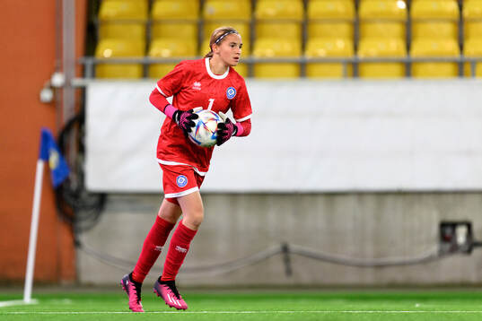 goalkeeper Karolina Guk of Kazakhstan