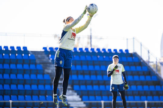 Goalkeeper Jennifer Falk of the Swedish women's national
