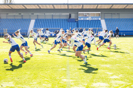 Josefine Rybrink and team mates of the Swedish women's