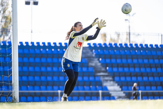 Goalkeeper Zecira Musovic of the Swedish women's national