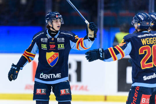 Djurgårdens Victor Eklund jublar