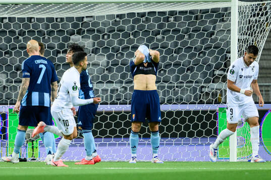 Daniel Stensson of Djurgården looks dejected