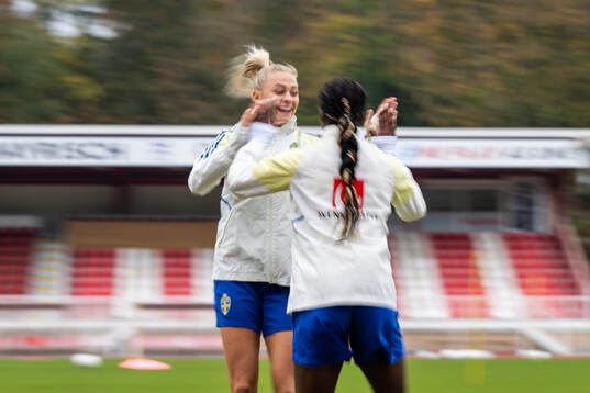 Fridolina Rolfö and Evelyn Ijeh of the Swedish women's
