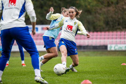 Filippa Angeldahl and Kosovare Asllani of the Swedish