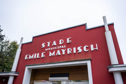 View of the entrance to Stade Emile Mayrisch