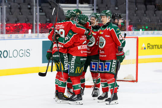 Frölundas Mikael Ruohomaa jublar