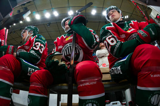 Frölundas Linus Högberg, Dominik Egli och Isac Heens