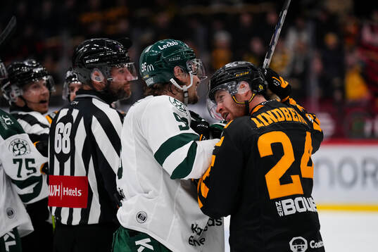 Färjestads David Tomasek och Skellefteås Oscar Lindberg