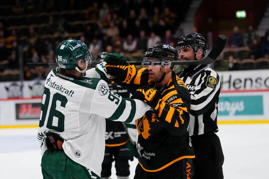 Färjestads David Tomasek och Skellefteås Oscar Lindberg