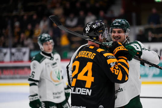 Färjestads David Tomasek och Skellefteås Oscar Lindberg